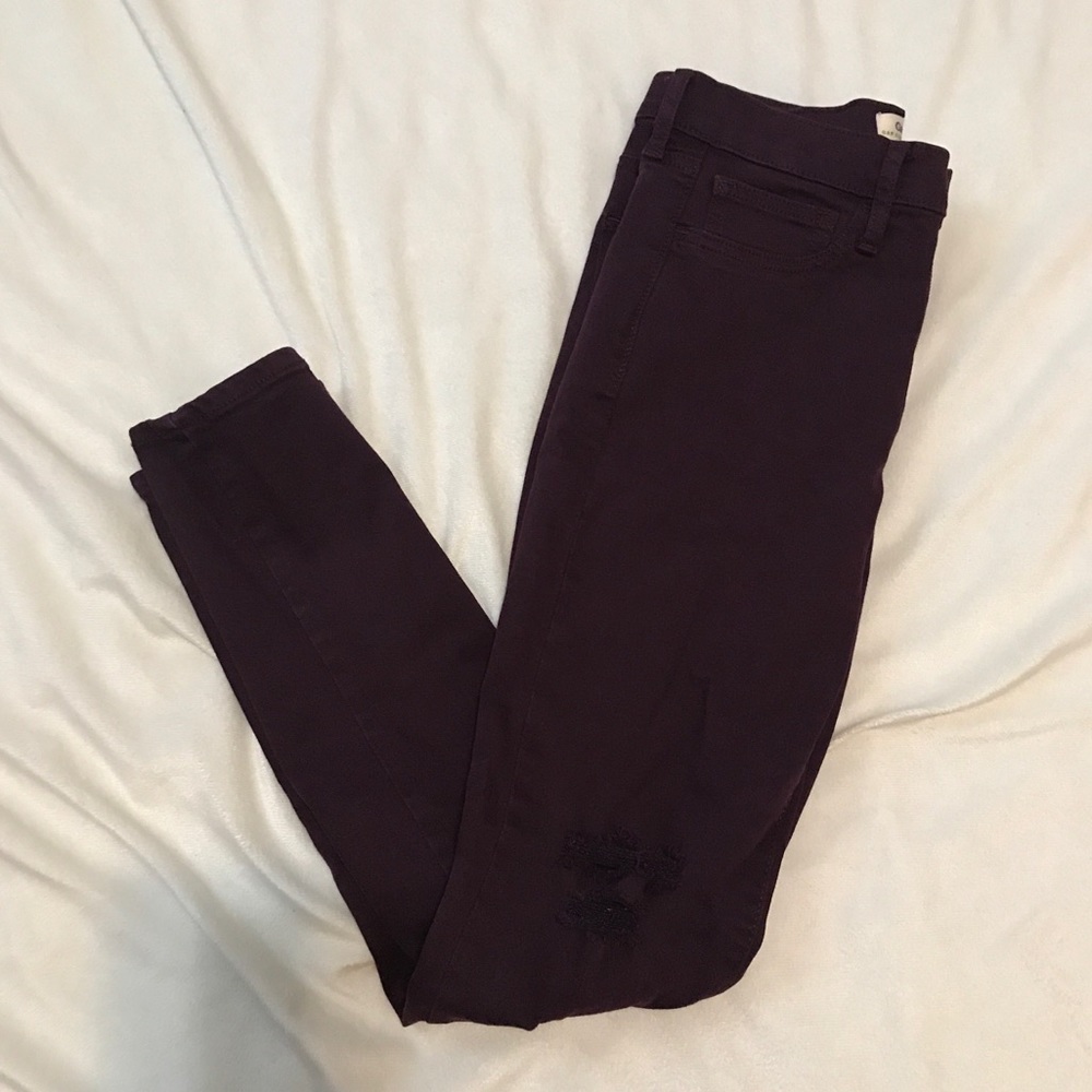 GAP | Plum Distressed Skinny Jeans
